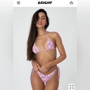New Bright Maria Night Floral Bikini Size Small